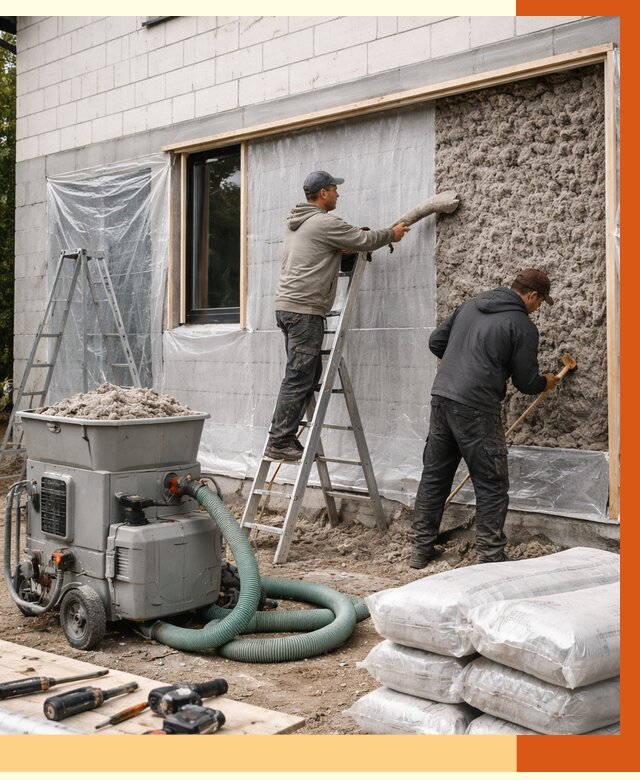 Утепление дома из газобетона эковатой в Феодосии от 4571 руб./м2 | ТепломастерФдс